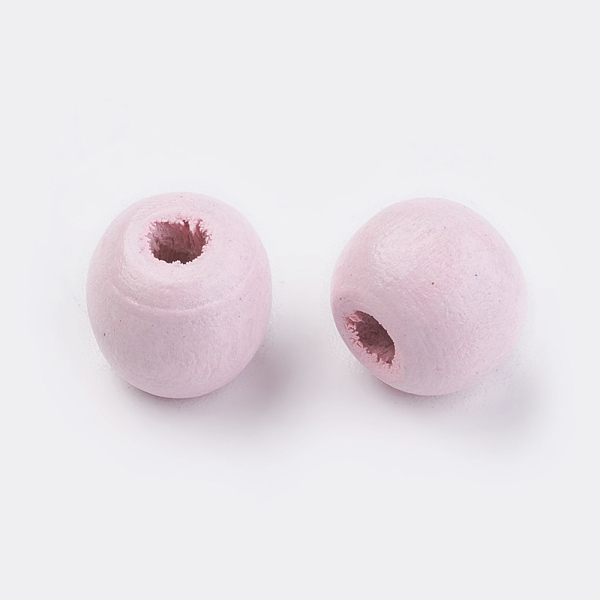 

PandaHall Natural Wood Beads, Dyed, Round, Pink, 10x9mm, Hole: 3mm, about 1850pcs/500g Maple Wood Round Pink