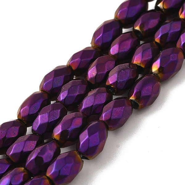

PandaHall Electroplated Strong Magnetic Synthetic Hematite Beads Strands, Long-Lasting Plated, Faceted Oval, Purple Plated, 7~8x5~5.5mm...