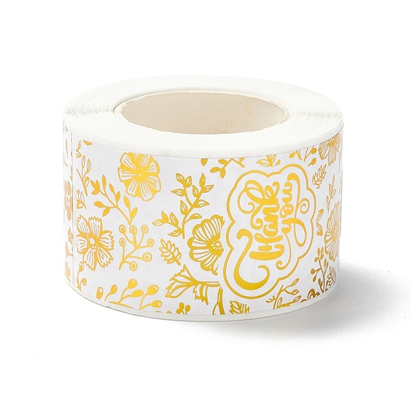 

PandaHall Thank You Stickers Roll, Rectangle Paper Purchase Tag Stickers, Adhesive Labels Stickers, Leaf Pattern, 3.3cm, Stickers..., Gold