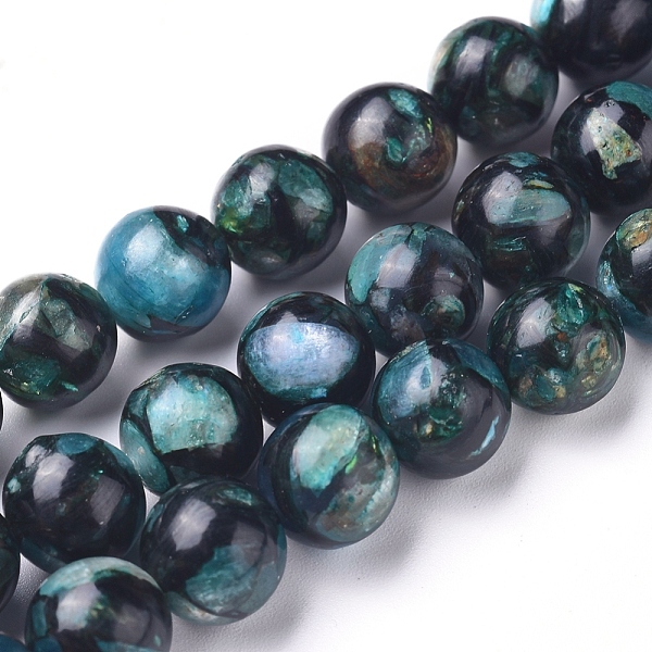 

PandaHall Assembled Synthetic Bronzite and Kyanite/Cyanite/Disthene Beads Strands, Dyed, Round, 8mm, Hole: 1.2mm, about 50 pcs/Strand, 16.14...