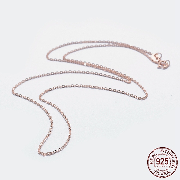 

PandaHall 925 Sterling Silver Cable Chain Necklaces, with Spring Ring Clasps, with 925 Stamp, Real Rose Gold Plated, 18 inch(45cm) Sterling...