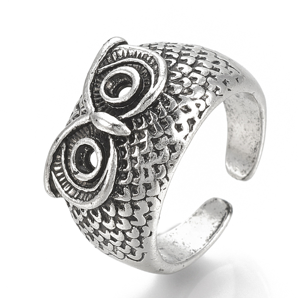 

PandaHall Alloy Cuff Finger Rings, Wide Band Rings, Owl, Antique Silver, US Size 9 3/4(19.5mm) Alloy