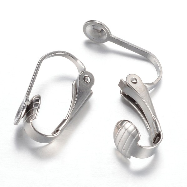 

PandaHall 304 Stainless Steel Clip-on Earring Findings, Stainless Steel Color, 16x10x7.3mm 304 Stainless Steel