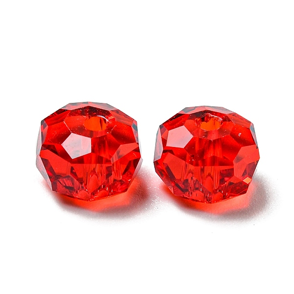 

PandaHall Transparent Glass Beads, Faceted, Rondelle, Light Siam, 8x5mm, Hole: 1.2mm Glass Rondelle Red
