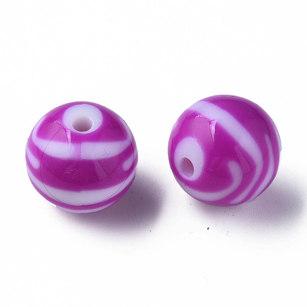 

PandaHall Opaque Striped Acrylic Beads, Round, Medium Orchid, 19mm, Hole: 3mm, about 112pcs/500g Acrylic Round