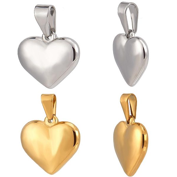 

PandaHall CREATCABIN 10Pcs 2 Colors 304 Stainless Steel Pendants, Heart, Golden & Stainless Steel Color, 19.5x20x5.5mm, Hole: 10x4.5mm...
