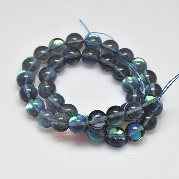 

PandaHall Synthetical Moonstone Beads Strands, Holographic Beads, Round, Dark Slate Gray, 10mm, Hole: 1mm, about 38pcs/strand, 15.75...