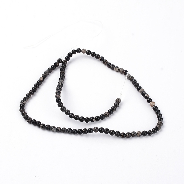 

PandaHall Natural Imperial Jasper Beads Strands, Dyed, Round, Black, 391x4mm, Hole: 1mm, about 90pcs/strand Imperial Jasper Round Black