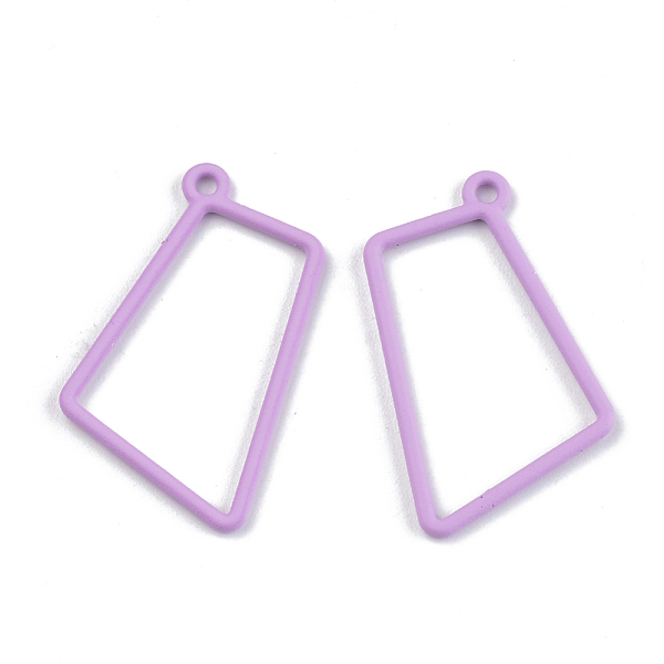 

PandaHall Spray Painted Alloy Open Back Bezel Pendants, For DIY UV Resin, Epoxy Resin, Pressed Flower Jewelry, Tetragonum, Medium Purple...