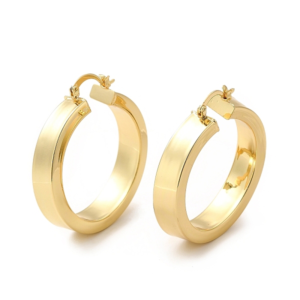 

PandaHall Rack Plating Brass Flat Hoop Earrings for Women, Lead Free & Cadmium Free, Real 18K Gold Plated, 44.5x40x8.5mm, Pin: 1~2x0.7mm...