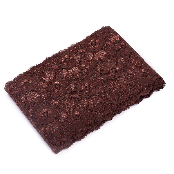 PandaHall Stretch Elastic Lace Trim, Floral Pattern Lace Ribbon, for Sewing, Dress Decoration and Gift Wrapping, Brown, 16cm, about...