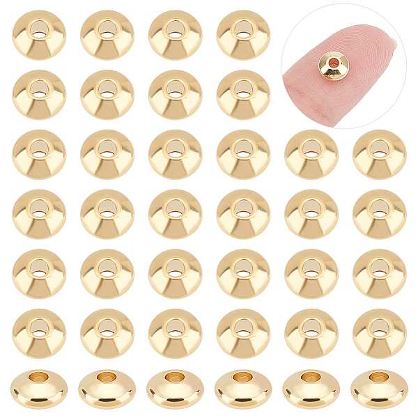 

PandaHall UNICRAFTALE 100pcs 5.5mm Golden Bicone Spacer Beads Stainless Steel Loose Beads Rondelle Small Hole Spacer Bead Smooth Surface...