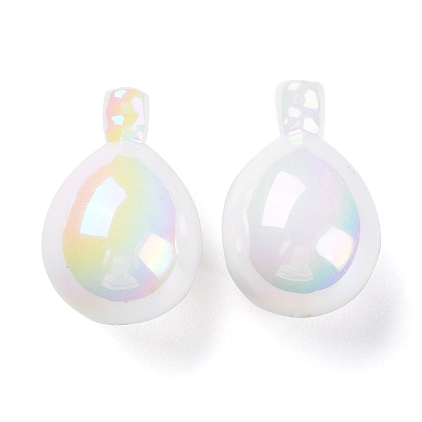 

PandaHall UV Plated Acrylic Beads, Iridescent, Teardrop, White, 26.5x18mm, Hole: 1.8mm Acrylic Teardrop White