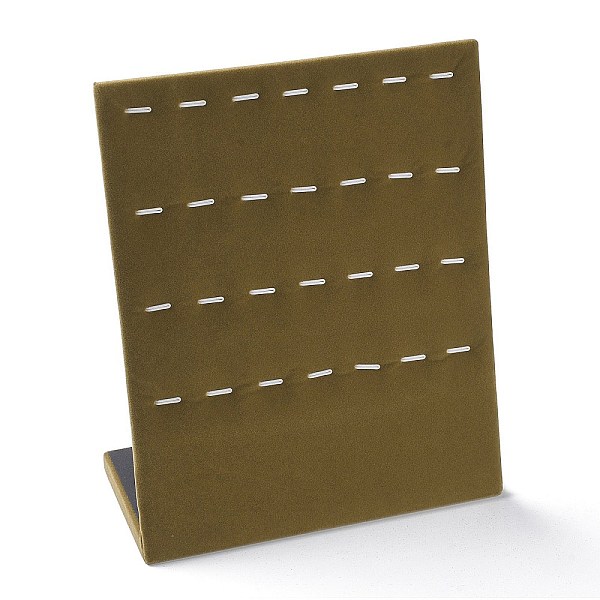 

PandaHall Wood Covered with Velvet Slant Back Pendants Display Stands, Rectangle Jewelry Organizer Holder for Pendant Storage, Coconut Brown...