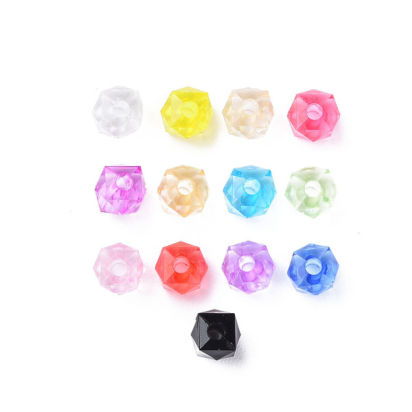

PandaHall Transparent Acrylic Beads, Faceted, Square, Mixed Color, 5.5x5.5x5.5mm, Hole: 1.8mm, about 4485pcs/500g Acrylic Square Multicolor