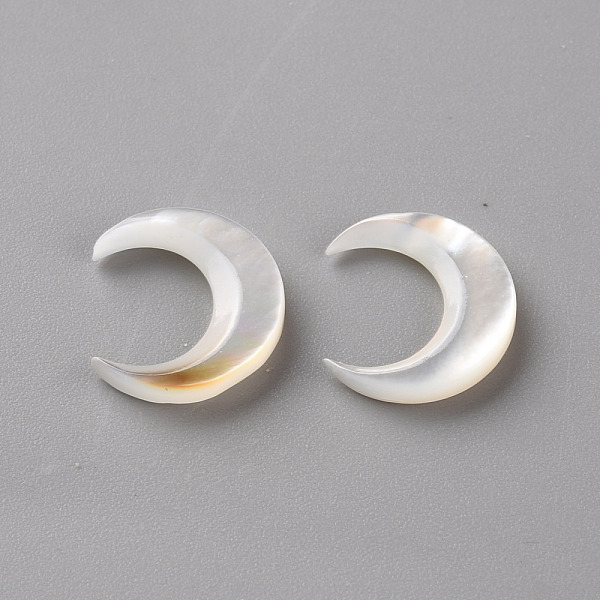 

PandaHall Natural White Shell Beads, No Hole/Undrilled, Moon, 12x10x2mm White Shell Moon White