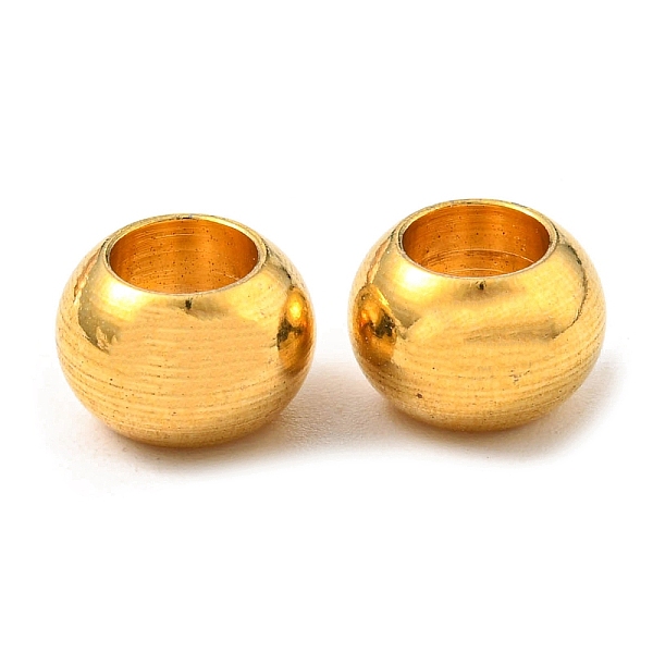

PandaHall 304 Stainless Steel Rondelle Beads, Large Hole Beads, Golden, 8x6mm, Hole: 4mm 304 Stainless Steel Rondelle