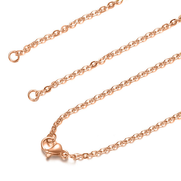 

PandaHall 304 Stainless Steel Cable Chain Necklace Making, with Lobster Claw Clasps, Rose Gold, 18.5 inch~18.8 inch(47~47.8cm), 2mm, Hole...