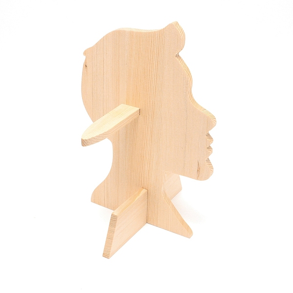 

PandaHall Wood Glasses Displays Stands, Man Head, Bisque, 18x20x26.5cm Wood Orange