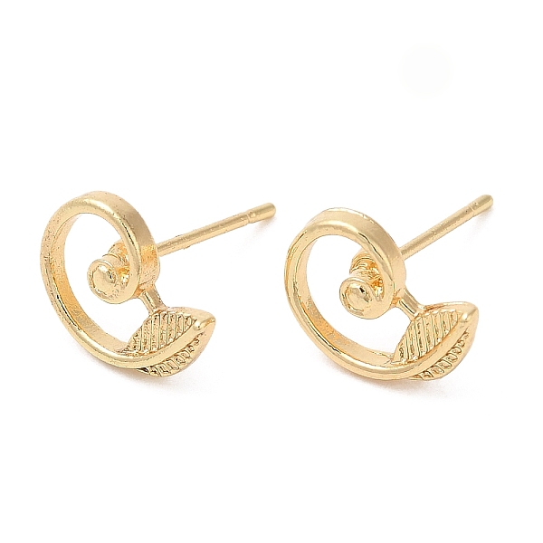 

PandaHall Curling Leaf Alloy Stud Earrings for Men Women, with 304 Stainless Steel Steel Pin, Cadmium Free & Lead Free, Light Gold, 7x10mm...