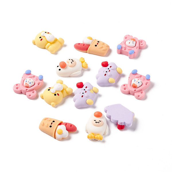 

PandaHall Opaque Resin Cabochons, Animal And Food, Mixed Color, 18.5~28x17~26x7~10mm Resin Food Multicolor
