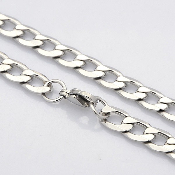 

PandaHall Trendy Unisex 304 Stainless Steel Curb Chain Twisted Chain Necklaces, with Lobster Claw Clasps, Faceted, Stainless Steel Color...