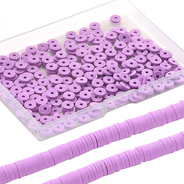 

PandaHall SUNNYCLUE 2 Strands 700Pcs+ Purple Clay Bead Clay Heishi Beads 6mm Heishi Bead Bulk Flat Beads Flat Disc Beads Heishi Vinyl Beads...