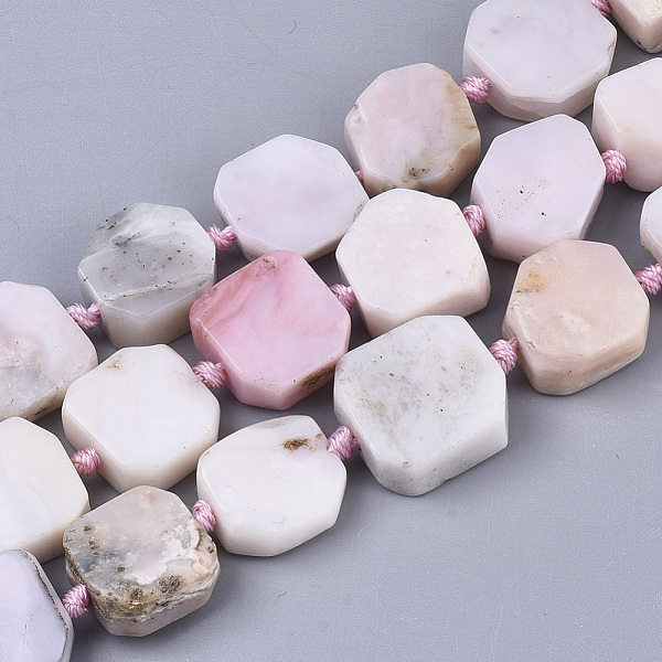 

PandaHall Natural Pink Opal Beads Strands, Rectangle, 15~19x16~18x5~9mm, Hole: 1.2mm, about 19~20pcs/Strand, 15.94 inch~16.65 inch...