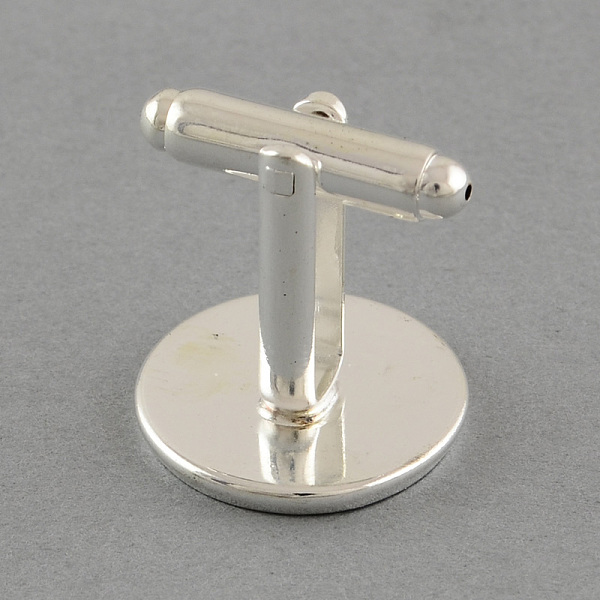 

PandaHall Brass Cuff Settings, Cufflink Findings for Apparel Accessories, Silver Color Plated, Tray: 16mm, 25.5x18mm Brass Others Silver