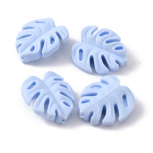 

PandaHall Food Grade Eco-Friendly Silicone Beads, Chewing Beads For Teethers, DIY Nursing Necklaces Making, Monstera Leaf, Light Sky Blue...