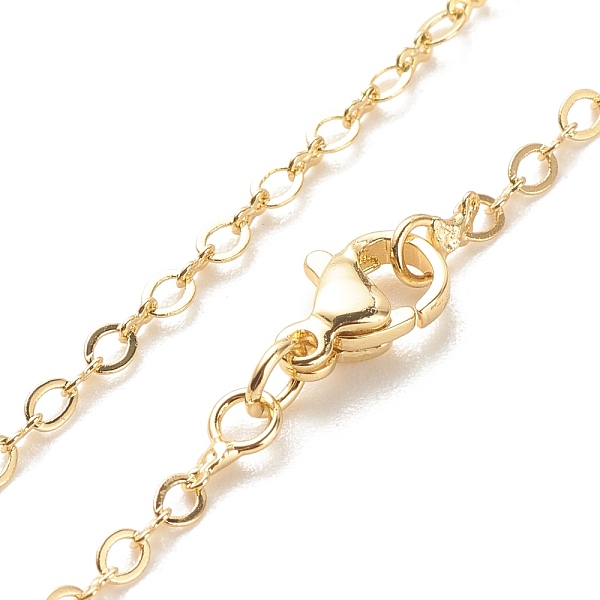 

PandaHall Brass Cable Chains Necklace for Women, Cadmium Free & Lead Free, Real 18K Gold Plated, 17.48 inch(44.4cm) Brass
