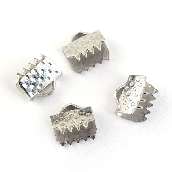 

PandaHall 304 Stainless Steel Ribbon Crimp Ends, Stainless Steel Color, 6x6.5mm, Hole: 1mm 304 Stainless Steel