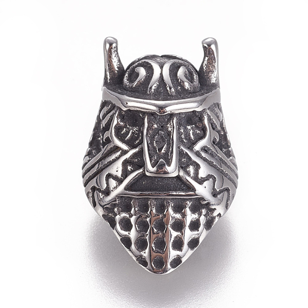 

PandaHall 304 Stainless Steel Beads, Viking Warrior Helmet, Antique Silver, 15.5x10x9mm, Hole: 2.5mm 304 Stainless Steel Others