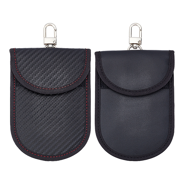 

PandaHall WADORN 2Pcs 2 Style Carbon Fiber Key Fob Protector Pouch, Anti-Theft RFID Blocking EMF Cage for Keyless Car Key, Black, 13x9x1cm...
