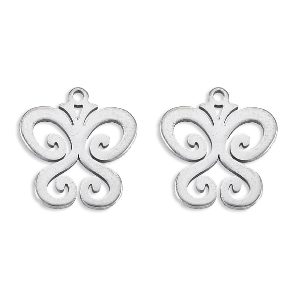 

PandaHall 201 Stainless Steel Charms, Butterfly, Stainless Steel Color, 15x13.5x1mm, Hole: 1.2mm 201 Stainless Steel Butterfly