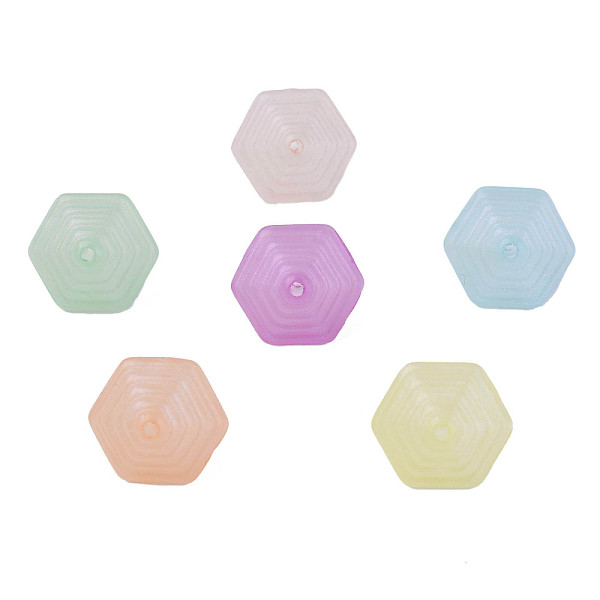 

PandaHall Acrylic Beads, Glitter Beads, Hexagon, Mixed Color, 18x16.5x15mm, Hole: 1.8mm Acrylic Hexagon Multicolor