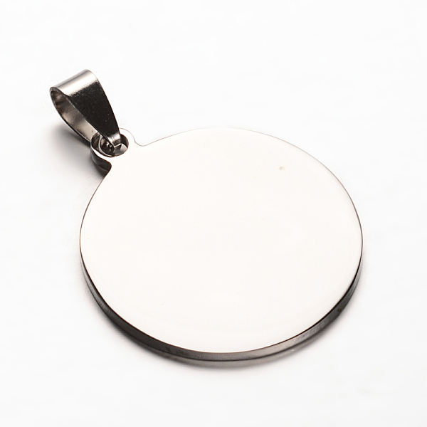 

PandaHall 304 Stainless Steel Pendants with 201 Stainless Steel Clasp, Blank Stamping Tag, Flat Round, Stainless Steel Color, 35x30x2mm...