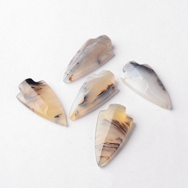 

PandaHall Dyed Natural Agate Shield Cabochons, White, 42~47x21x5~8mm Natural Agate Others White