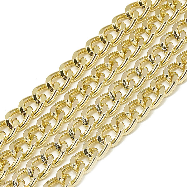 

PandaHall Unwelded Aluminum Curb Chains, Gold, 9x7x1.8mm Aluminum Gold