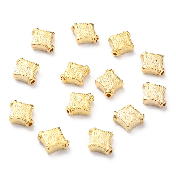 PandaHall CCB Plastic Beads, Rhombus, Light Gold, 10.5x10x4mm, Hole: 1mm Plastic Rhombus