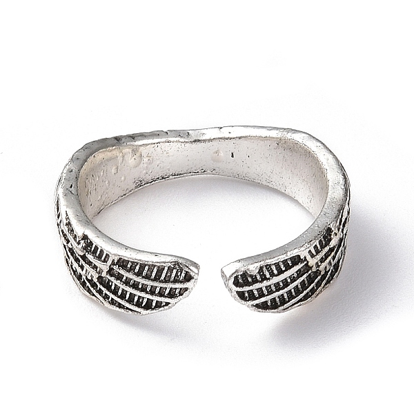 

PandaHall Alloy Wing Open Cuff Ring for Women, Antique Silver, Wide: 4~6.5mm, Inner Diameter: 18mm Alloy