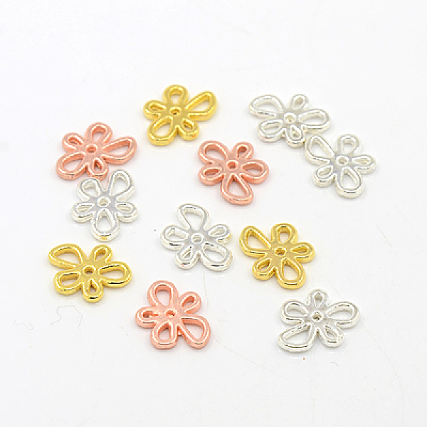 

PandaHall Alloy Charms, Cadmium Free & Lead Free, Flower, Mixed Color, 12x11x1.5mm, Hole: 2x3mm Alloy Flower Multicolor