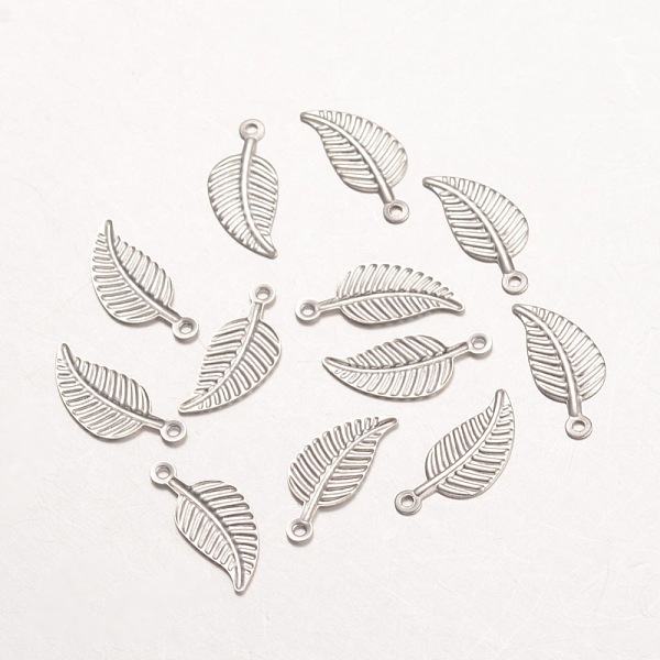 

PandaHall 316 Surgical Stainless Steel Pendants, Leaf, Stainless Steel Color, 14x6x0.5mm, Hole: 1mm 316 Surgical Stainless Steel Leaf
