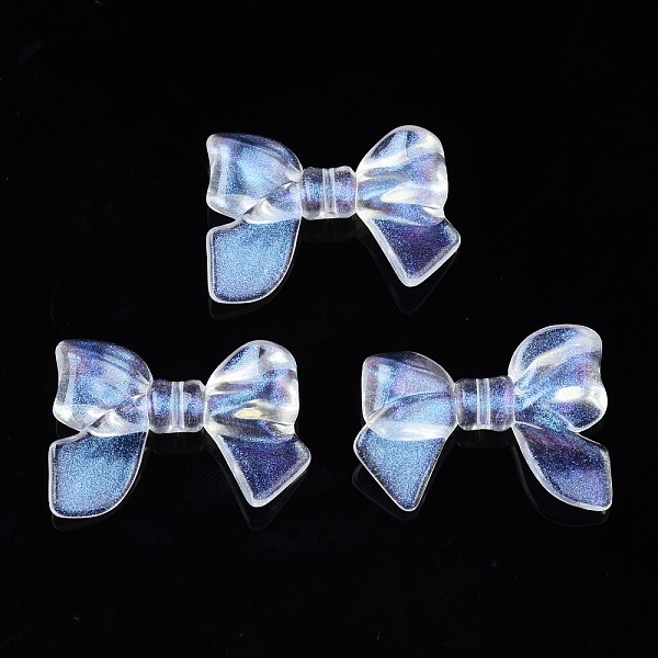 

PandaHall Transparent Acrylic Beads, Glitter Powder, Bowknot, Clear, 24x31.5x7.5mm, Hole: 1.6mm Acrylic Bowknot Clear