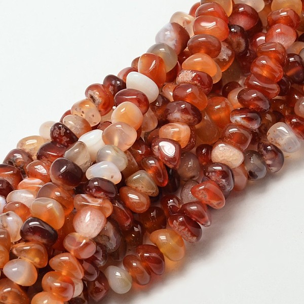 PandaHall Dyed Natural Carnelian Nuggets Beads Strands, 7~9x4~9mm, Hole: 1mm, about 72~83pcs/strand, 15.7 inch Carnelian Nuggets