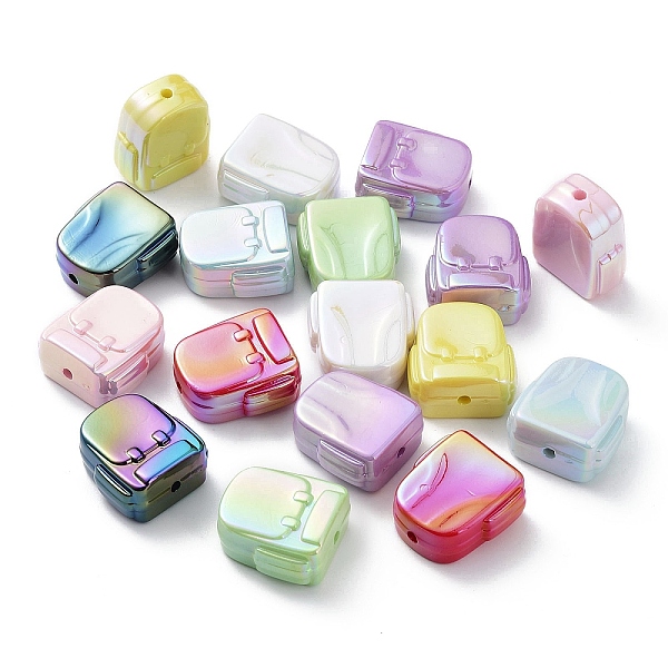 

PandaHall UV Plating Rainbow Iridescent Acrylic Beads, Iridescent, Schoolbag, Mixed Color, 26x24x13mm, Hole: 2.5mm Acrylic Bag Multicolor
