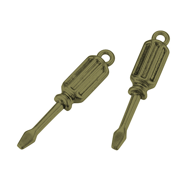 

PandaHall Tibetan Style Alloy Pendants, Cadmium Free & Lead Free, Screwdriver//Tool, Antique Bronze, 31x6x4mm, Hole: 2mm, about 500pcs/1000g...