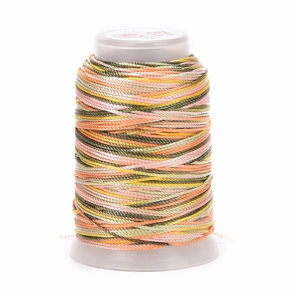 

PandaHall 5 Rolls 12-Ply Segment Dyed Polyester Cords, Milan Cord, Round, Sandy Brown, 0.4mm, about 71.08 Yards(65m)/Roll Polyester