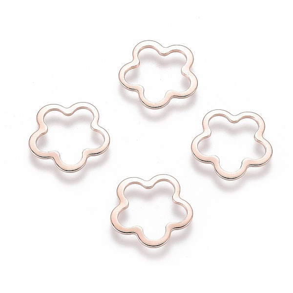 

PandaHall 201 Stainless Steel Linking Rings, Flower, Rose Gold, 14.5x14x0.5~0.8mm, Inner Size: 12x10mm 201 Stainless Steel Flower