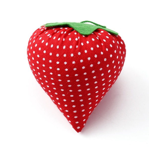 

PandaHall Needle Cushion, Strawberry Sewing Pin Cushions, with Felt Leaf, for Needlework, Red, 72mm Cloth Red